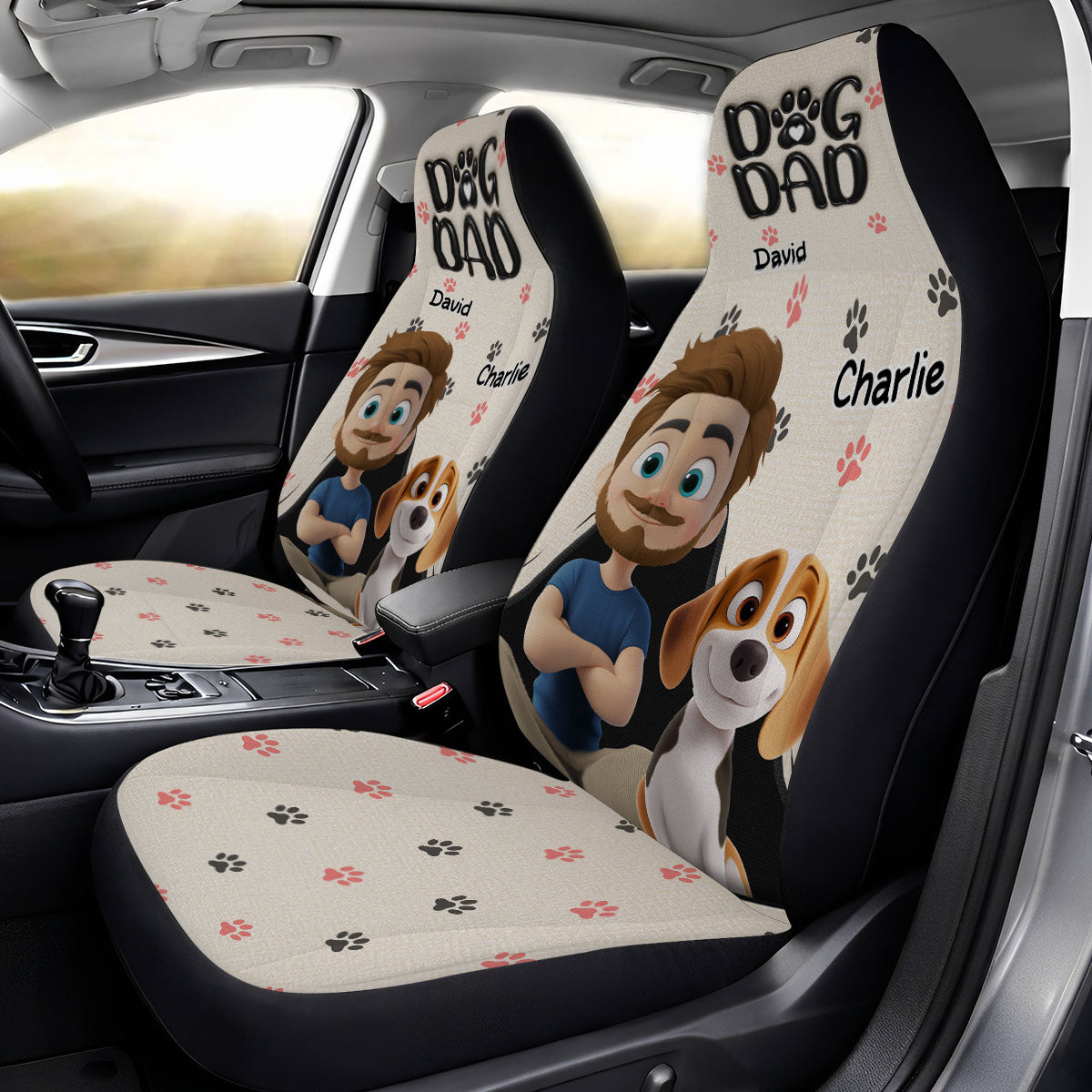 Dad Love You The Most - Personalized Car Seat Cover