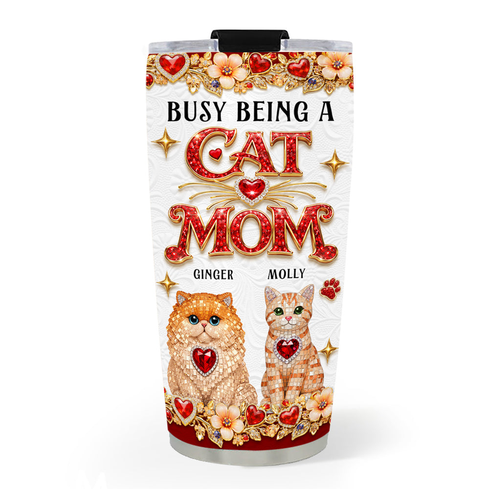 Custom Christmas Birthday Gifts For Cat Mom, Cat Lovers • Here To Be Your Baby - Personalized 3D Effect Tumbler