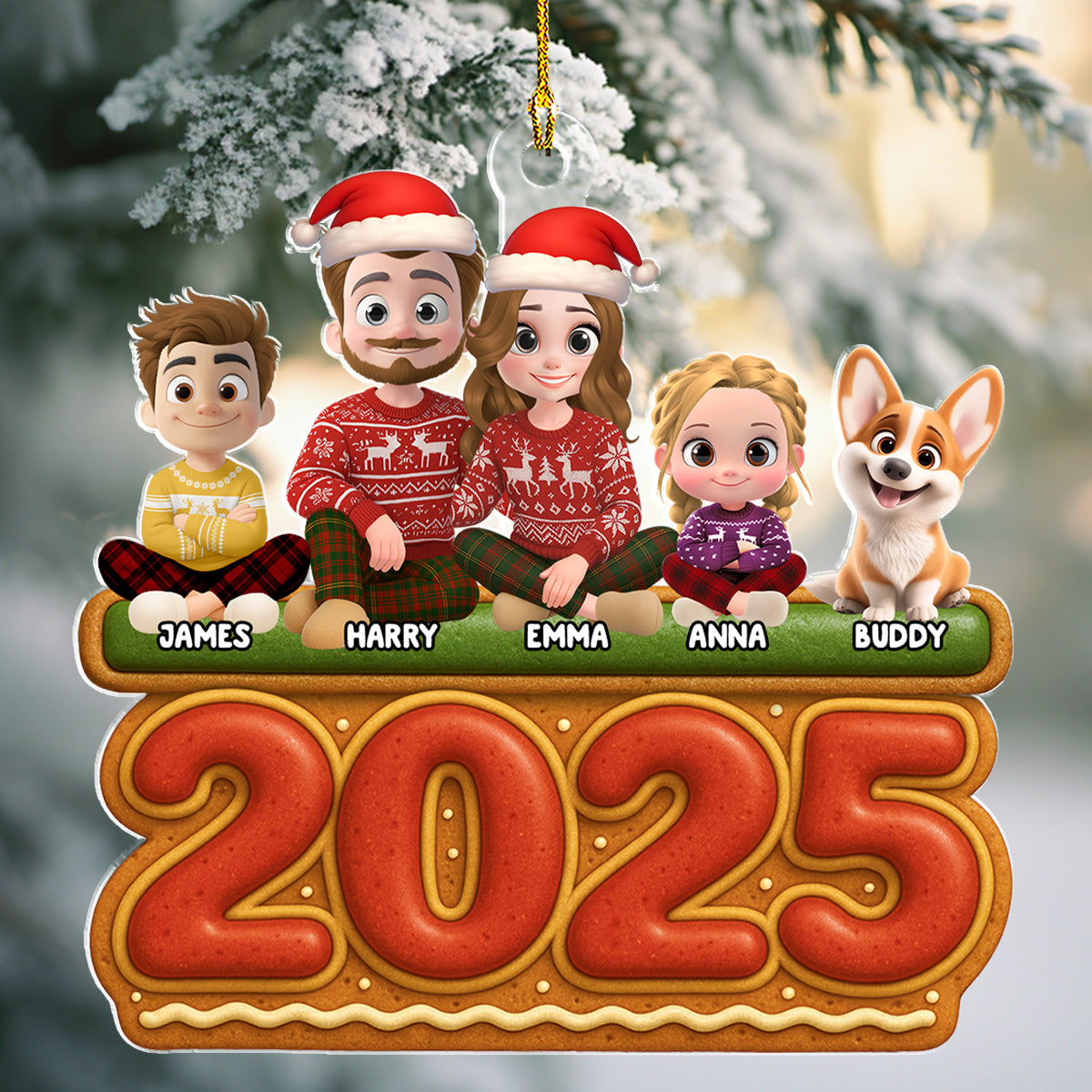 Custom Christmas Decor Home Birthday Gifts For Dog Lovers • Our Family Cookies - Personalized Acrylic Ornament