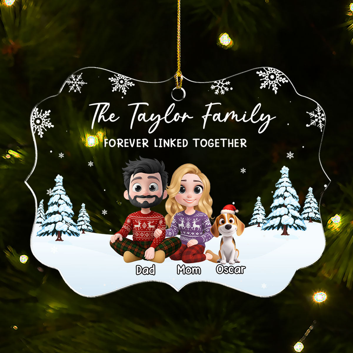Custom Christmas Decor Home Birthday Gifts For Dog Lovers • Family Roots Bloom Every Season - Personalized Acrylic Ornament