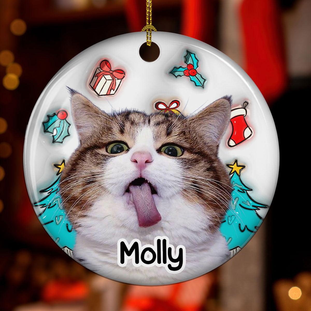 I Am Santa Photo - Personalized 3D Inflated Effect Ceramic Ornament