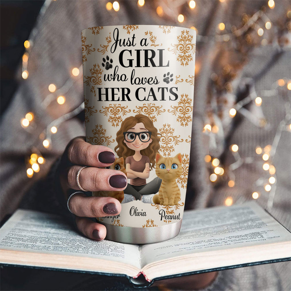 Custom Mother's day Birthday Gifts For Pet Mom, Pet Lovers • Season Cat And Girl - Personalized Tumbler
