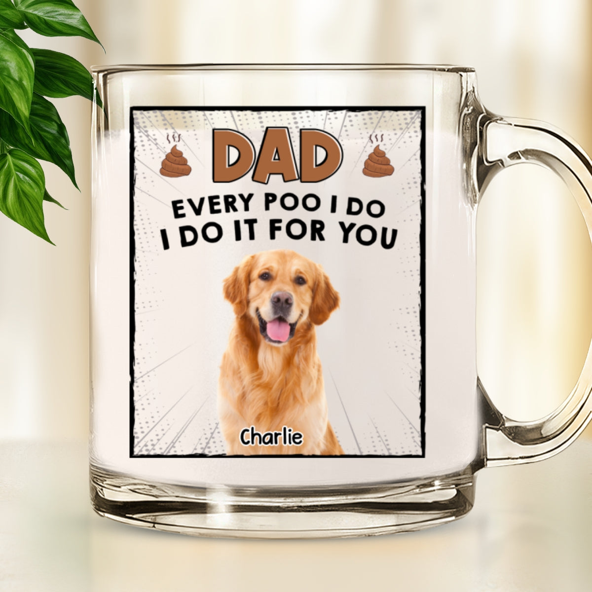 Custom Photo Father's day Birthday Gifts For Dog Dad, Dog Lovers • Poo I Do Photo - Personalized Glass Mug