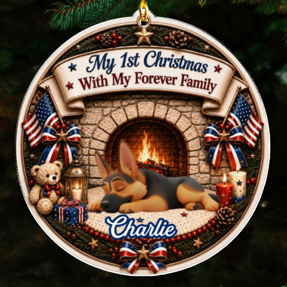 Custom Christmas Decor Home Birthday Gifts For Dog Mom, Dog Lovers • First Christmas Loved - Personalized Acrylic Ornament