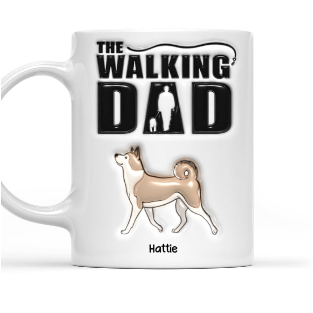 Custom Mother's Father's day Birthday Gifts For Pet Lovers • Walking Dad - Personalized 3D Inflated Effect Mug