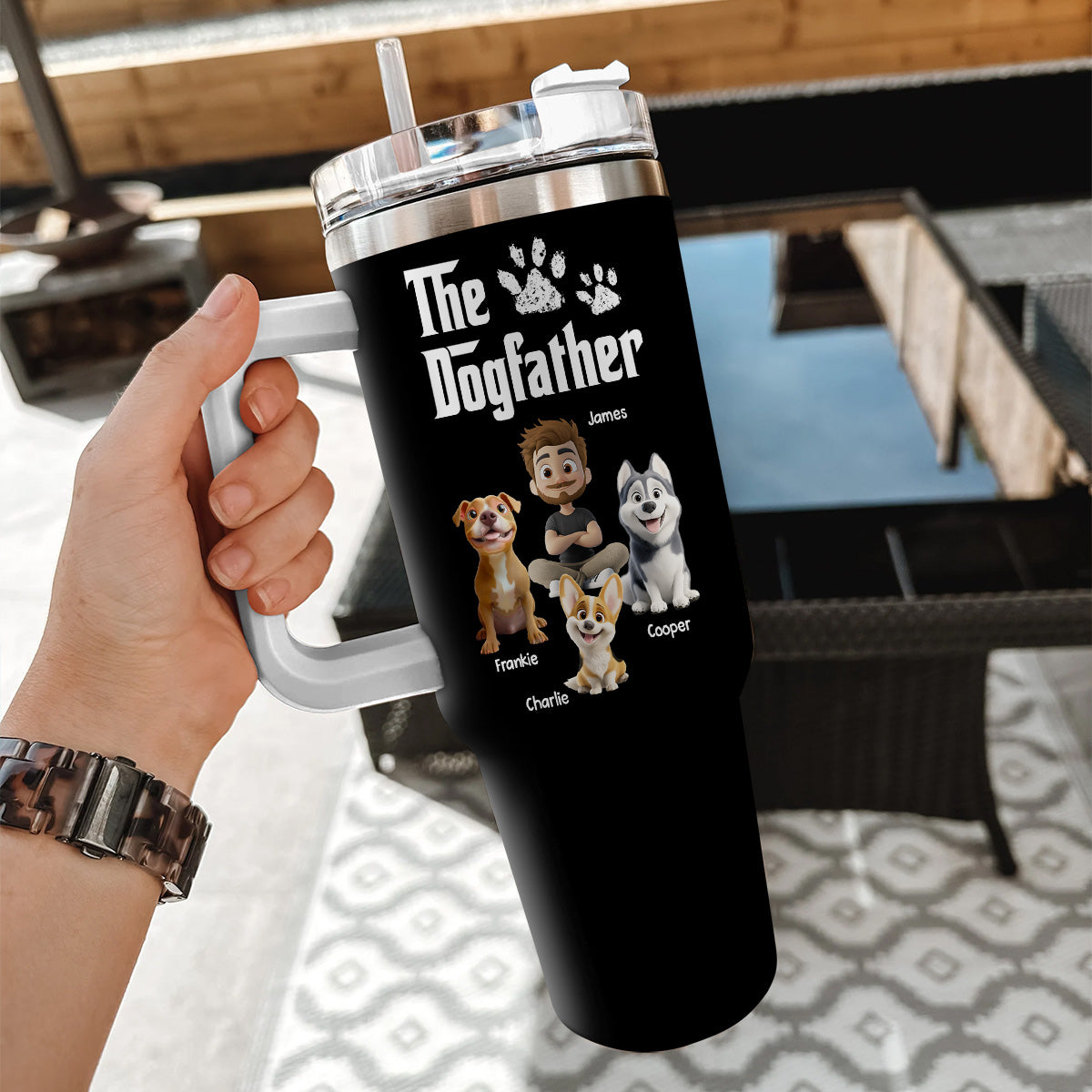 Custom Father's day Birthday Gifts For Dog Dad, Dog Lovers • Cool Dog Father - Personalized Tumbler
