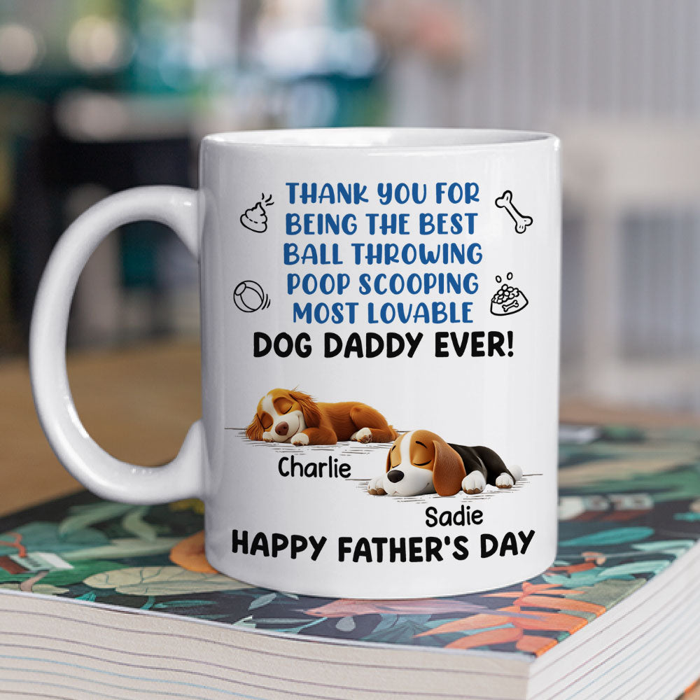 Custom Father's day Birthday Gifts For Dog Dad, Dog Lovers • Most Lovable Daddy Ever - Personalized Coffee Mug