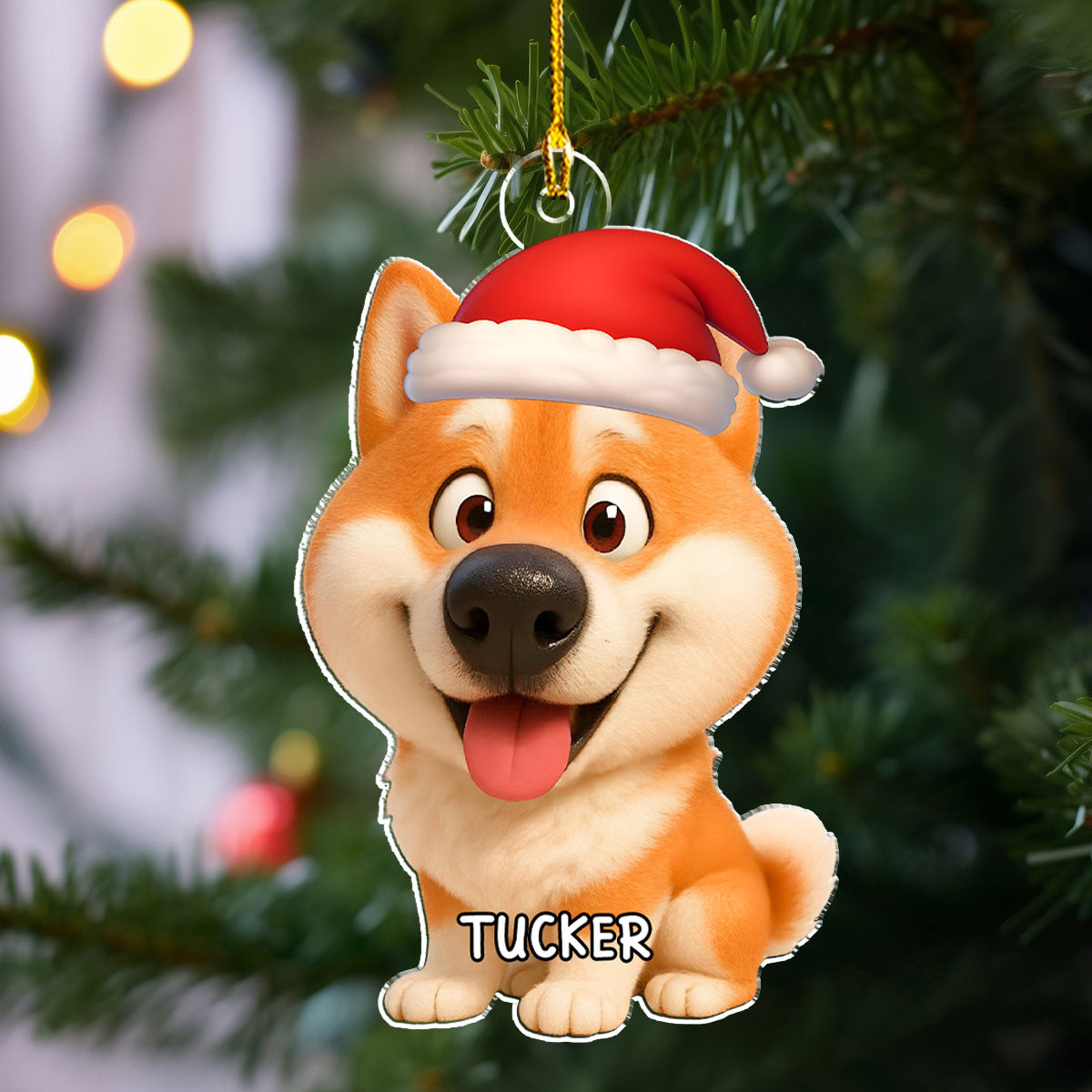 Custom Christmas Decor Home Birthday Gifts For Dog Lovers • Look At My Dog - Personalized Acrylic Ornament