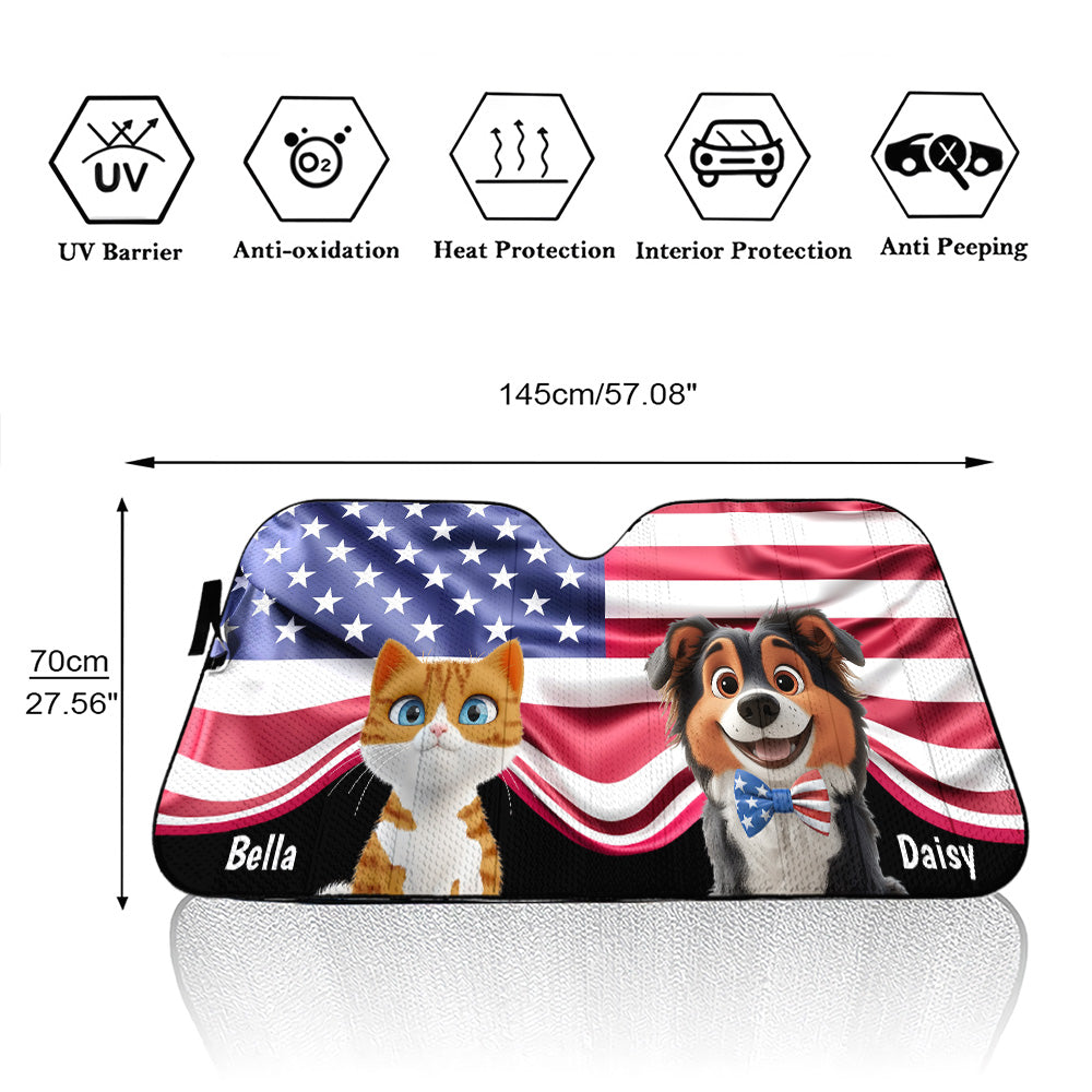 Proud American Pets - Personalized Car Sunshade