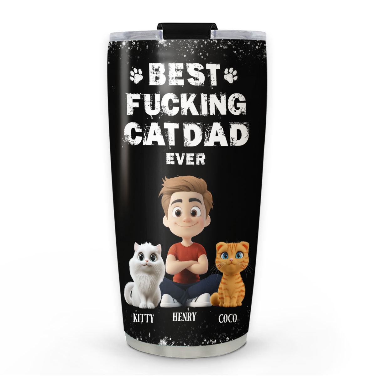 Custom Christmas Birthday Gifts For Cat Dad, Cat Lovers • This Is The Best Cat Dad - Personalized Tumbler