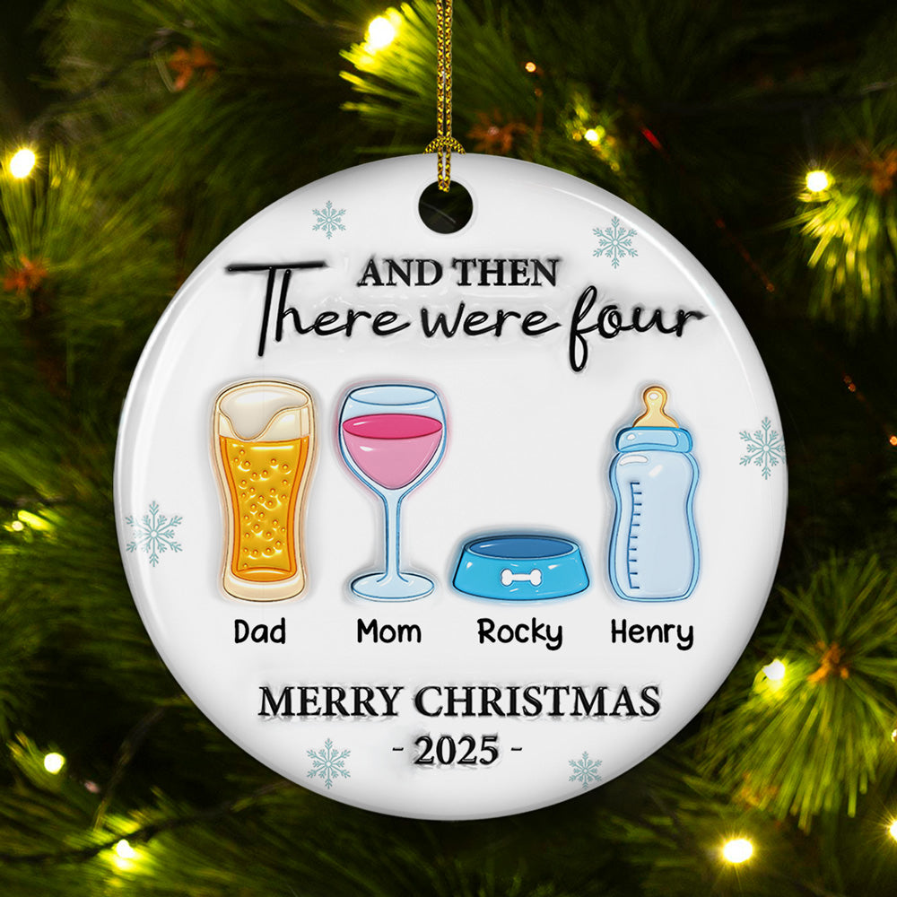 And Then There Were Four - Personalized 3D Inflated Effect Ceramic Ornament