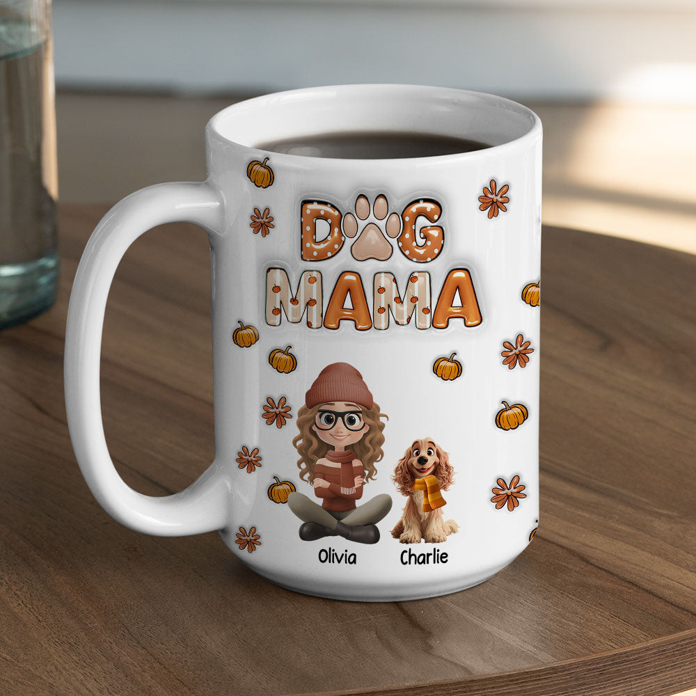 Custom Christmas Birthday Gifts For Dog Mom, Dog Lovers • Spicy Cinnamon - Personalized 3D Inflated Effect Mug