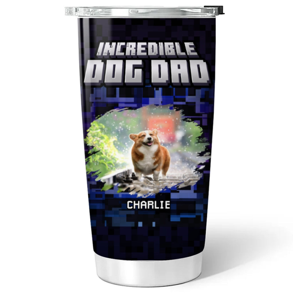 Custom Photo Father's day Birthday Gifts For Dog Dad, Dog Lovers • Freaking Amazing Dog Daddy Photo - Personalized Tumbler