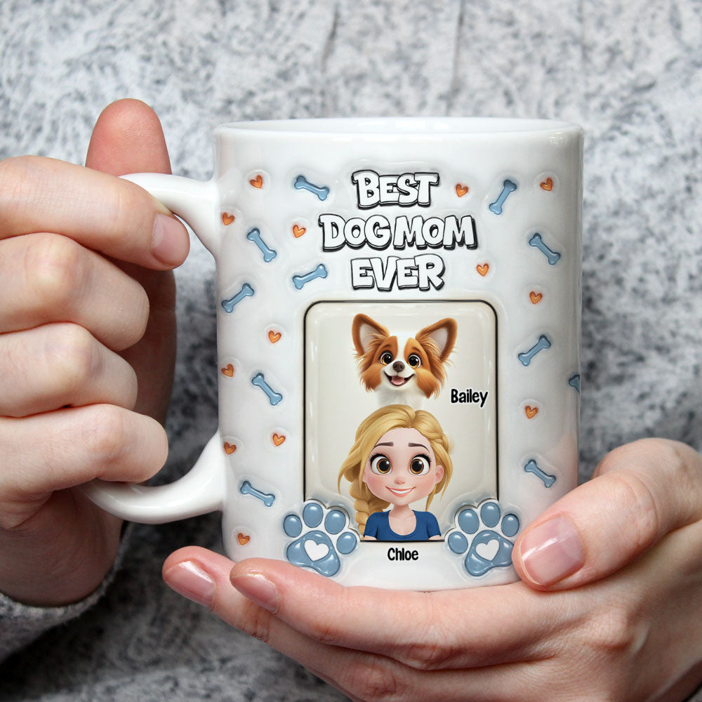 Custom Mother's day Birthday Gifts For Dog Mom, Dog Lovers • Forget Mother Day - Personalized 3D Inflated Effect Mug