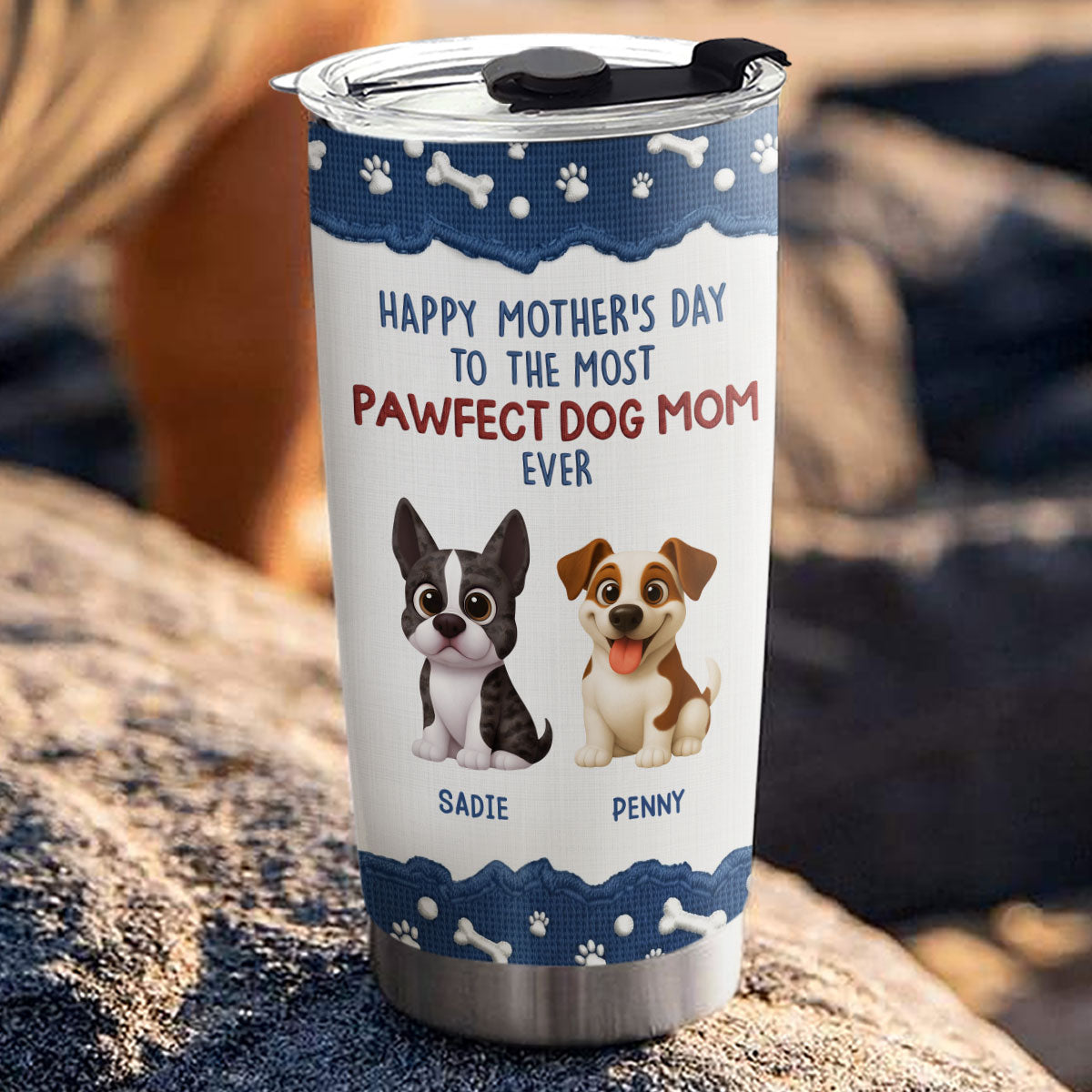 Custom Christmas Birthday Gifts For Dog Mom, Dog Lovers • Pawfect Dog Mom Version 2 - Personalized Tumbler