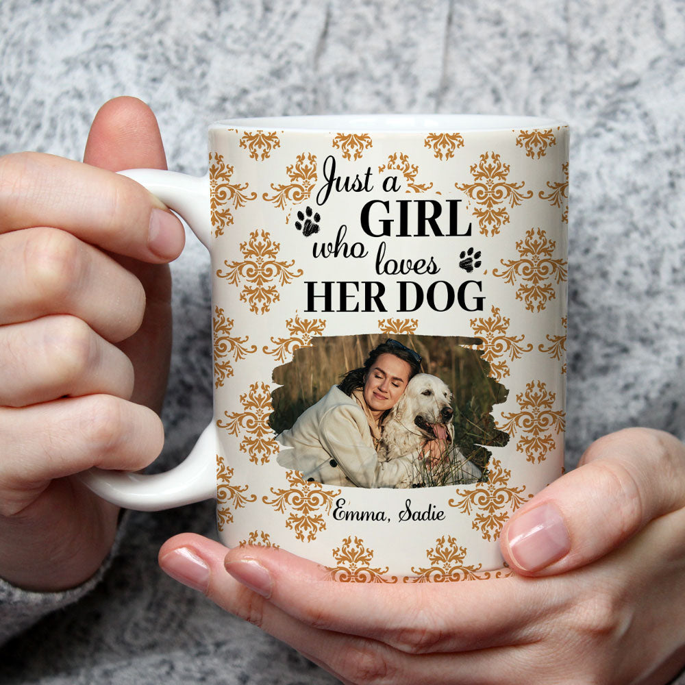 Custom Photo Christmas Birthday Gifts For Dog Mom, Dog Lovers • Pumskin Dog Autumn Photo - Personalized Coffee Mug