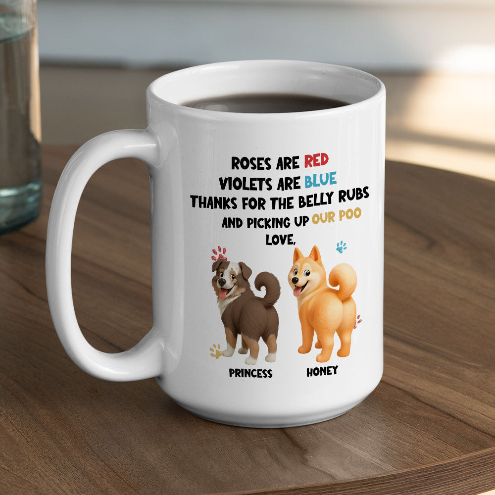 Custom Christmas Birthday Gifts For Dog Lovers • Funny Cartoon Red And Blue Dog - Personalized Coffee Mug