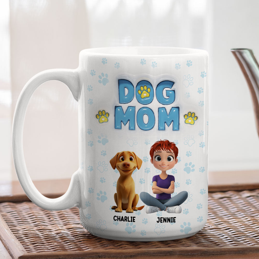 Custom Christmas Birthday Gifts For Dog Lovers • Lovely Mom Of Rotten Dogs - Personalized 3D Inflated Effect Mug