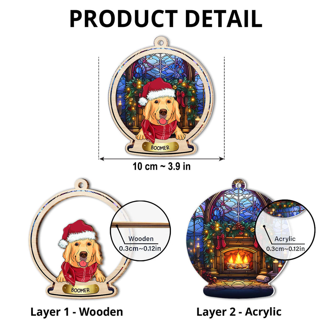 Snow Globe Dog - Personalized Suncatcher Ornament