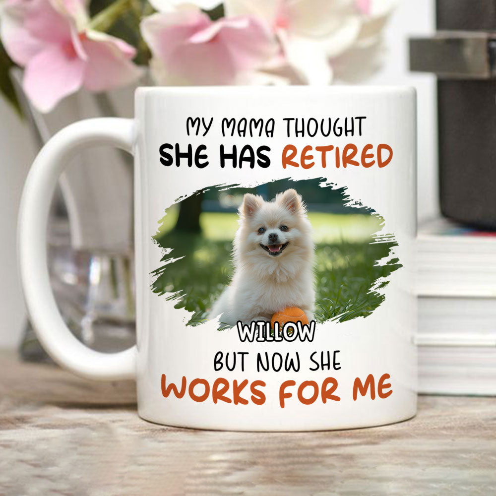 Custom Photo Christmas Birthday Gifts For Dog Mom, Dog Lovers • Work For Me Photo - Personalized Coffee Mug