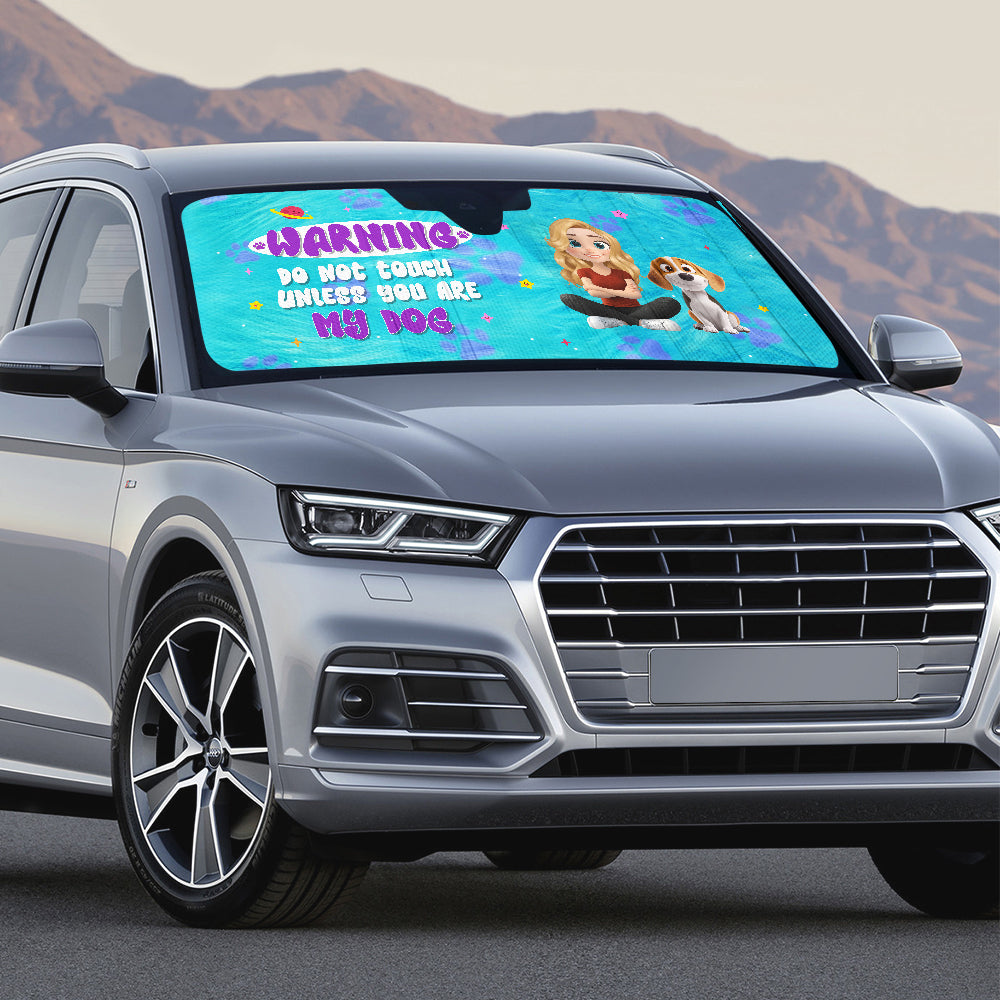 Custom Christmas Birthday Gifts Car Accessories for Dog Parents • Baby Dog Monster - Personalized Car Sunshade