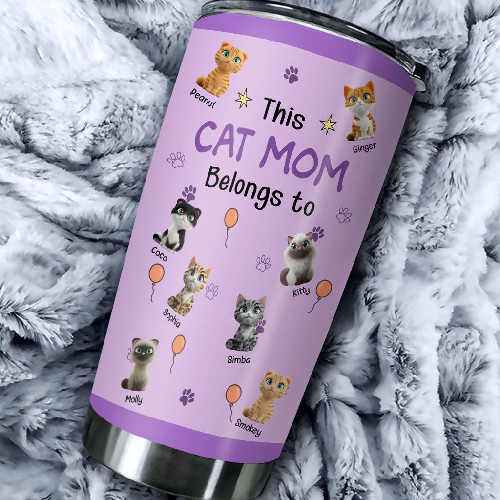 Custom Mother's day Birthday Gifts For Cat Mom, Cat Lovers • This Cat Mom Is Ours - Personalized Tumbler