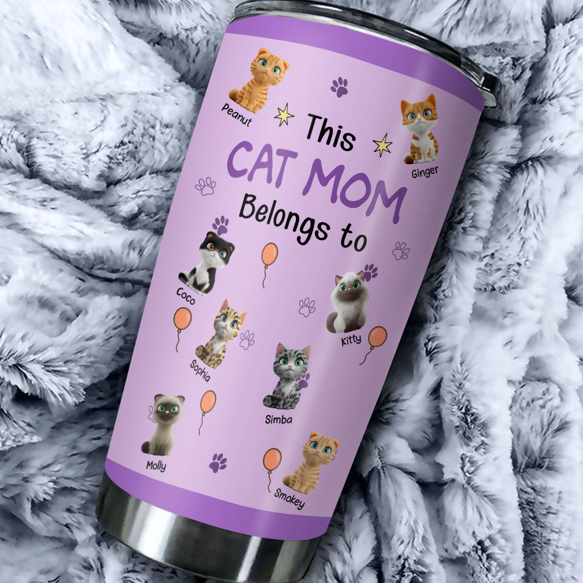 Custom Mother's day Birthday Gifts For Cat Mom, Cat Lovers • This Cat Mom Is Ours - Personalized Tumbler