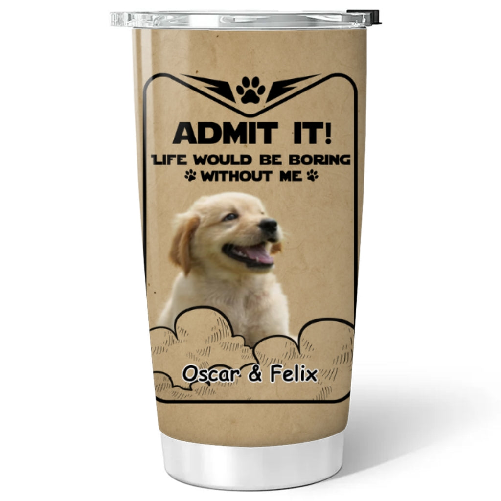 Custom Photo Father's day Birthday Gifts For Dog Dad, Dog Lovers • Woof You Daddy Ver 2 Photo - Personalized Tumbler