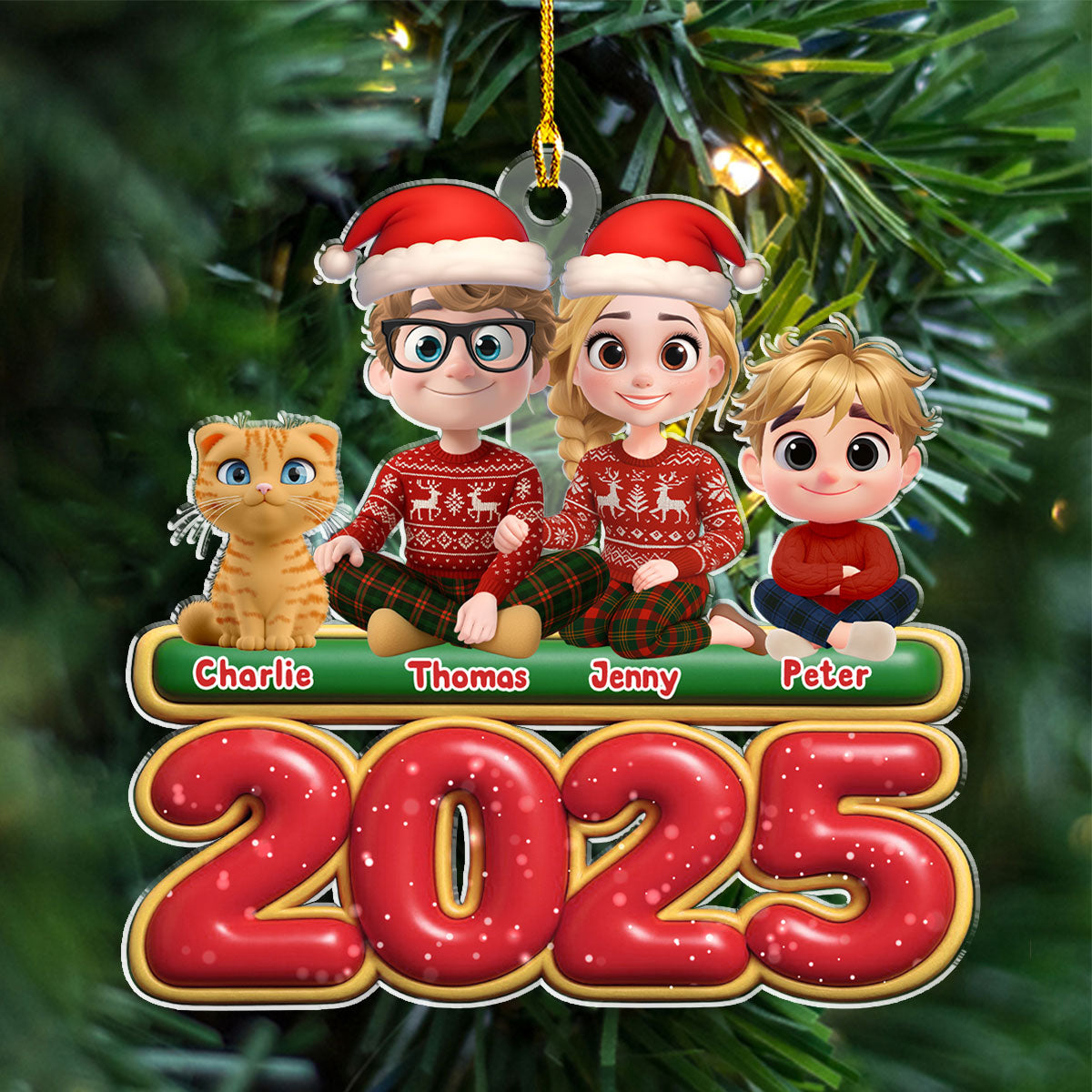 Custom Christmas Decor Home Birthday Gifts For Cat Lovers • We And Our Kids Cat Version - Personalized Acrylic Ornament