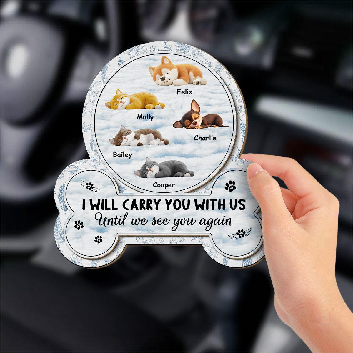 I Will Carry My Pet With Me - Personalized Car Visor Clip
