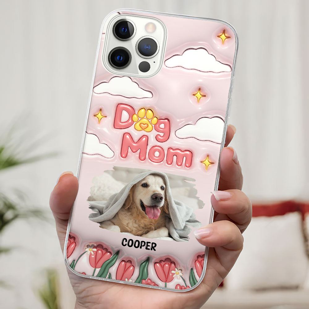 I Love My Dog Mom Photo - Personalized 3D Inflated Effect Phone Case