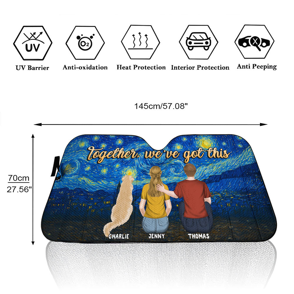 Custom Christmas Birthday Gifts Car Accessories for Dog Parents • We Got This - Personalized Car Sunshade