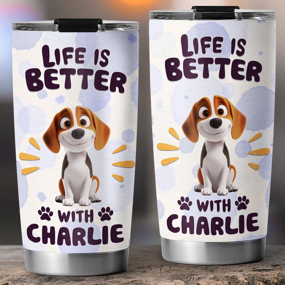 Custom Christmas Birthday Gifts For Dog Lovers • Better Life With My Dog - Personalized Tumbler