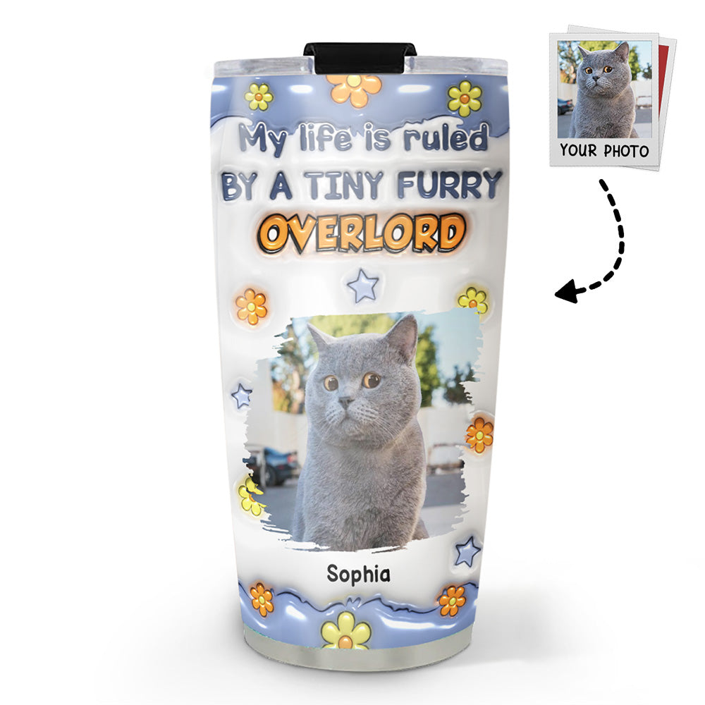Custom Photo Christmas Birthday Gifts For Cat Lovers • Flower Chunky Cats Photo - Personalized 3D Inflated Effect Tumbler