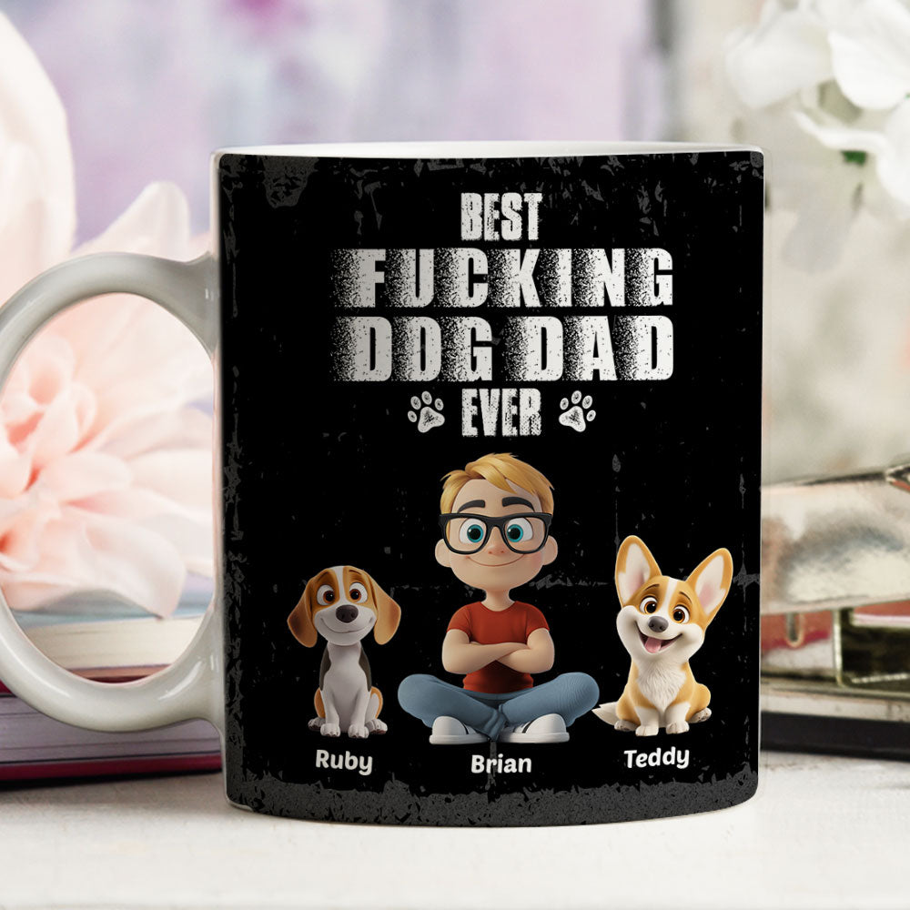 Custom Father's day Birthday Gifts For Dog Dad, Dog Lovers • Best Dad Ever - Personalized Coffee Mug