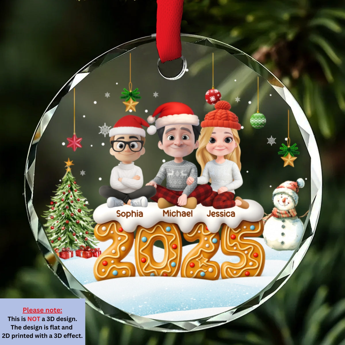 Custom Christmas Decor Home Birthday Gifts For Dog Lovers • Family Of This Year - Personalized Glass Ornament