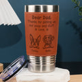 Custom Father's day Birthday Gifts For Dog Dad, Dog Lovers • Picking Up My Poop - Personalized Engraved Leather Tumbler
