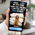 Custom Photo Father's day Birthday Gifts For Dog Dad, Dog Lovers • Can I Have Treats Anyway Photo - Personalized Tumbler