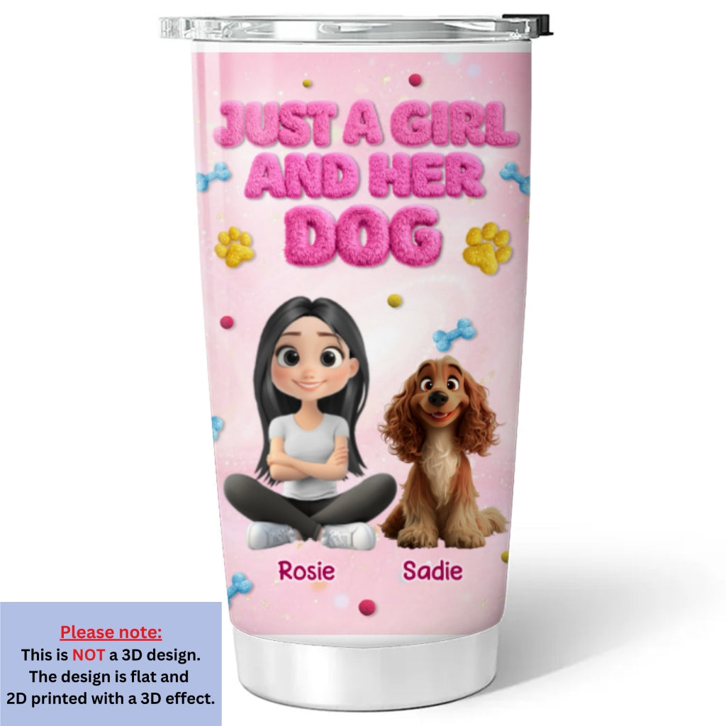 Custom Christmas Birthday Gifts For Dog Mom, Dog Lovers • With My Baby - Personalized 3D Effect Tumbler