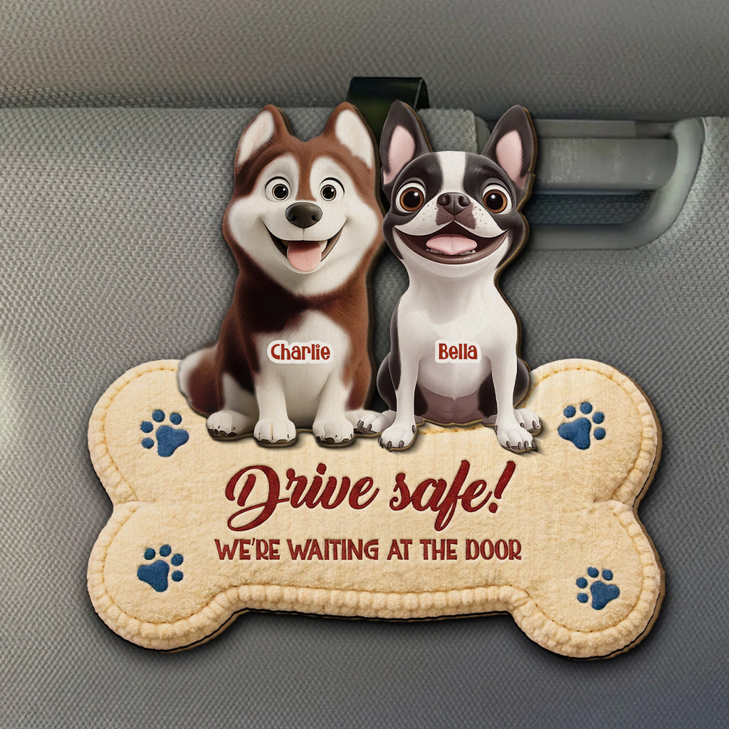 The Humans Live With Lovely Dogs - Personalized Car Visor Clip