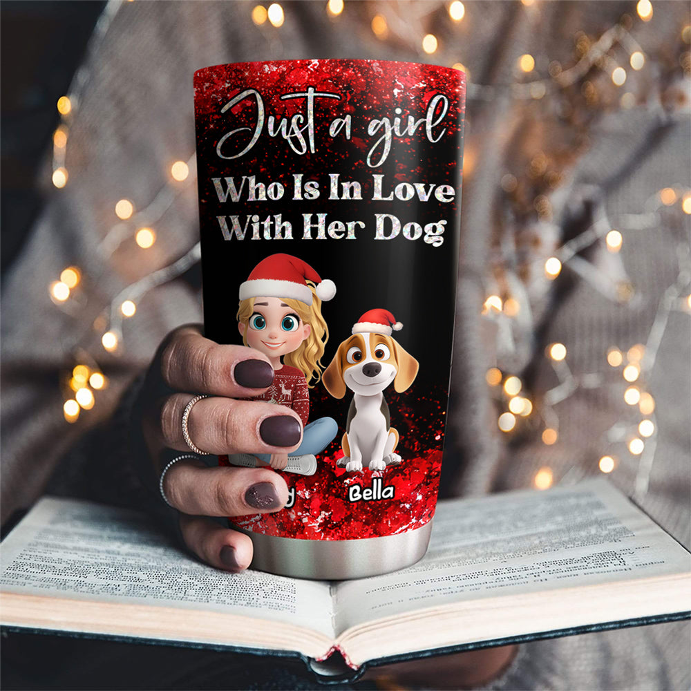 Custom Christmas Birthday Gifts For Dog Mom, Dog Lovers • My Shining Star - Personalized 3D Effect Tumbler