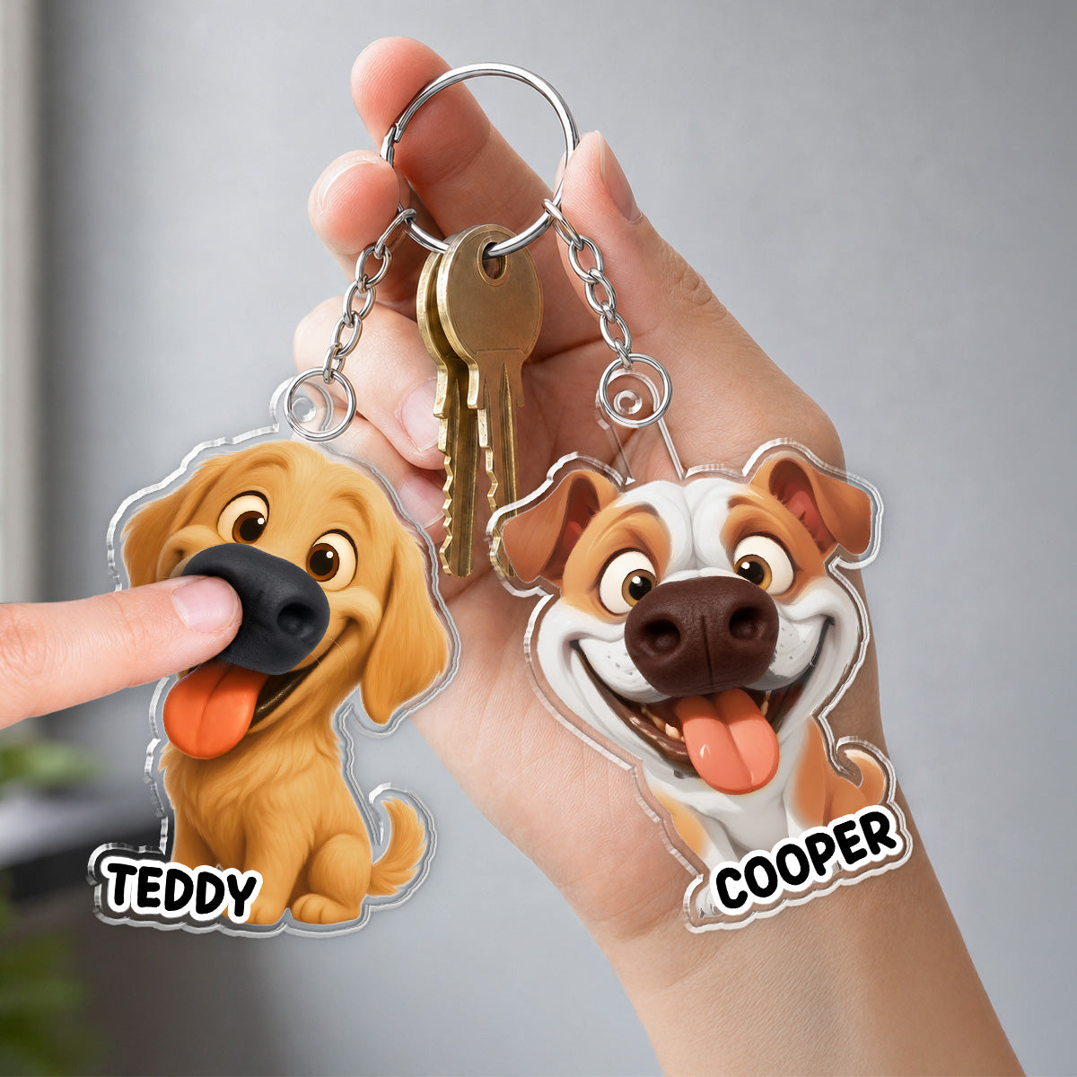 Certified Boop Button - Personalized Nose Squishy Keychain