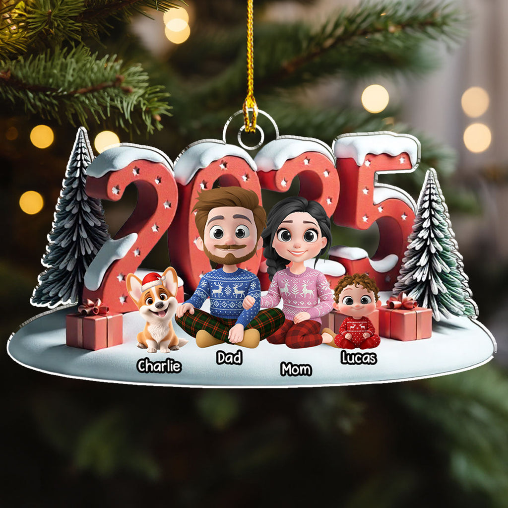 Custom Christmas Decor Home Birthday Gifts For Dog Lovers • Forever As A Family - Personalized Acrylic Ornament