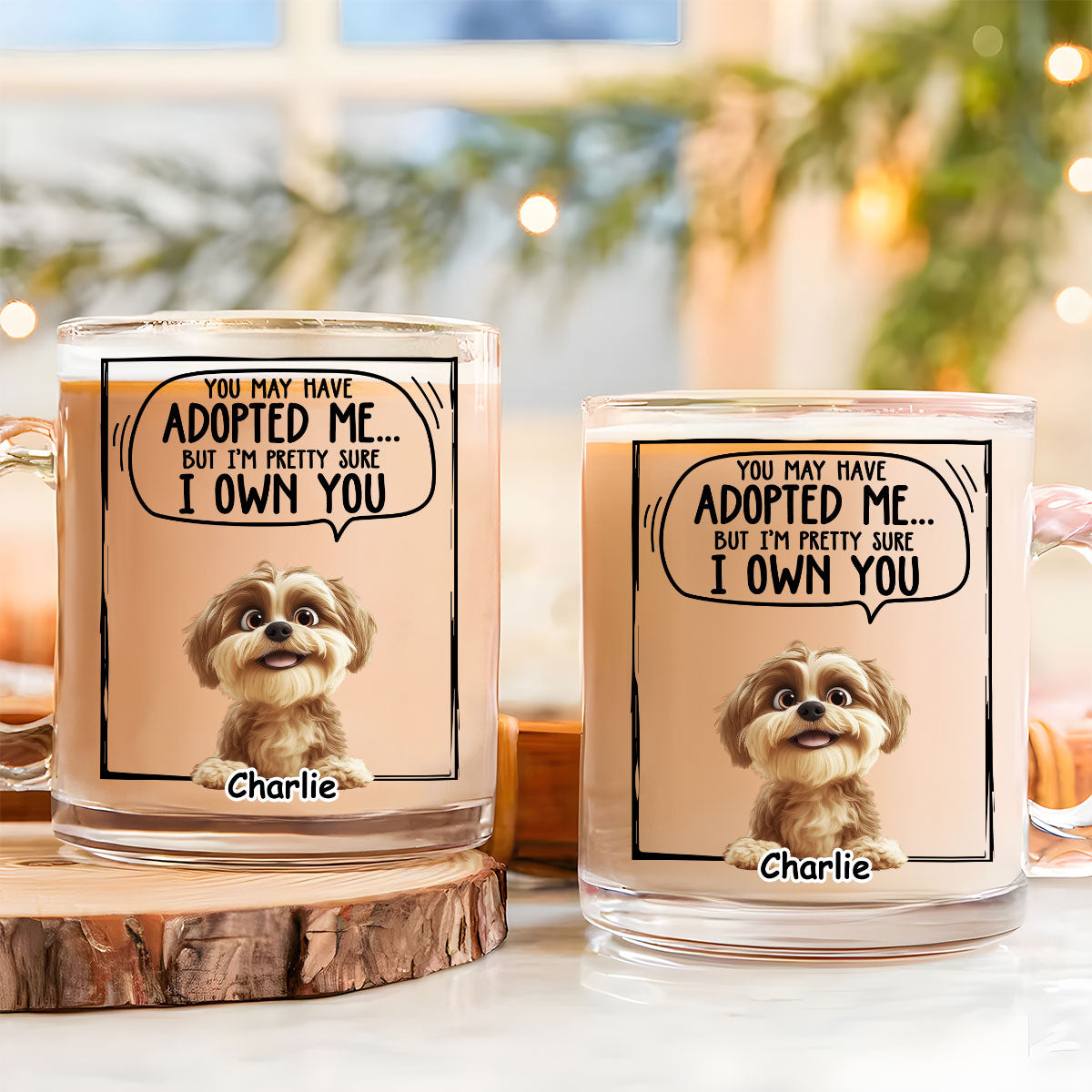 Custom Mother's Father's day Birthday Gifts For Dog Lovers • Adopted Me - Personalized Glass Mug
