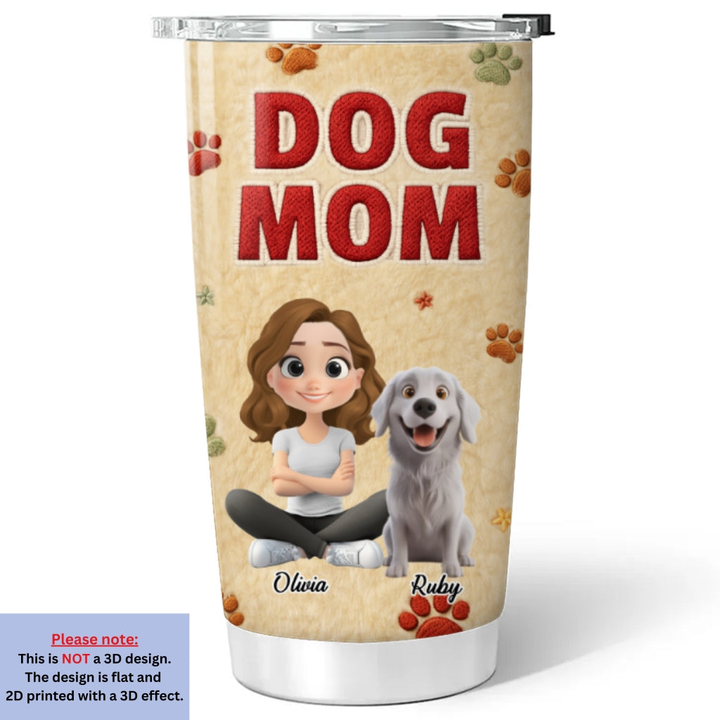Custom Christmas Birthday Gifts For Dog Mom, Dog Lovers • Stuffy Lovely Dog Mom - Personalized 3D Effect Tumbler
