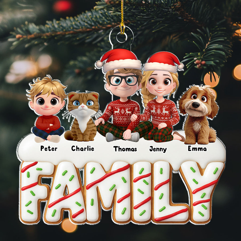 Sweetest Christmas As A Family - Personalized Acrylic Ornament