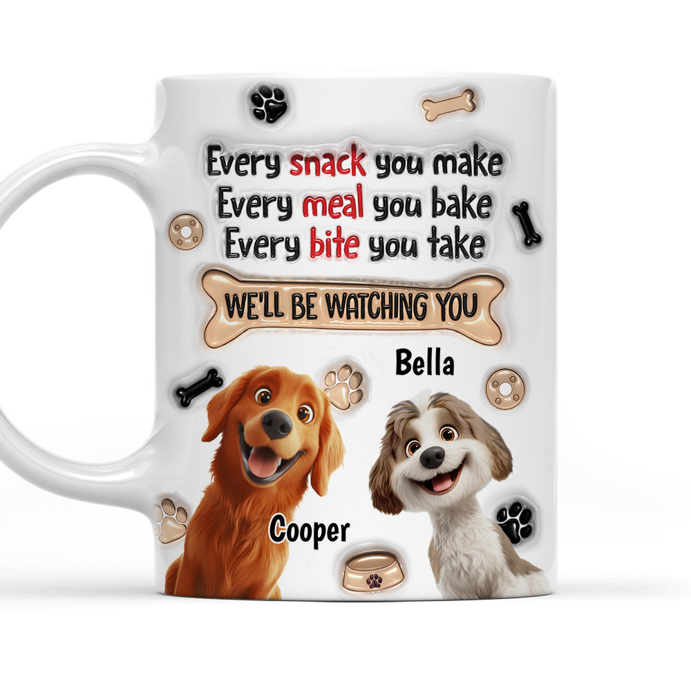 Custom Mother's Father's day Birthday Gifts For Dog Lovers • Snack Bribes - Personalized 3D Inflated Effect Mug