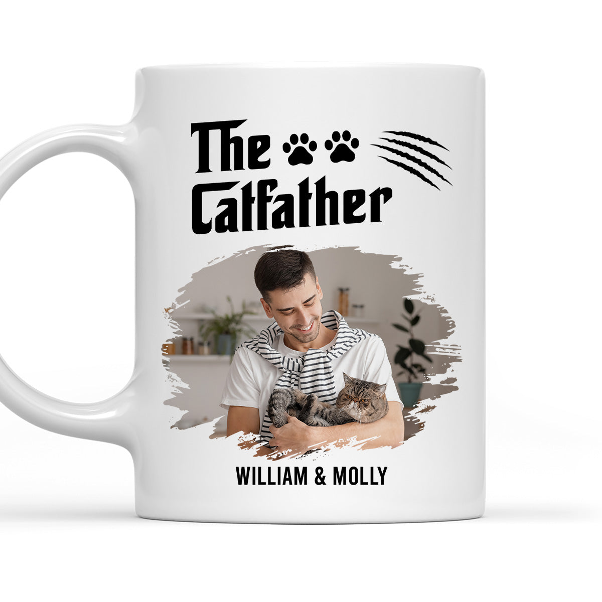 Custom Photo Father's day Birthday Gifts For Cat Dad, Cat Lovers • The Catfather Photo - Personalized Coffee Mug