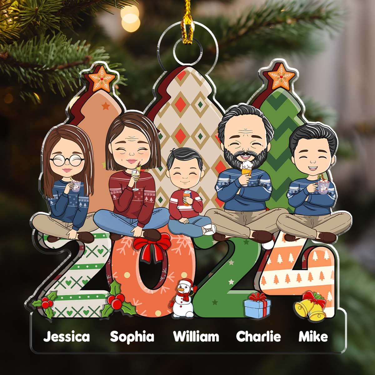 Custom Christmas Decor Home Birthday Gifts For Dog Lovers • Family Christmas Gift - Personalized Acrylic Ornament