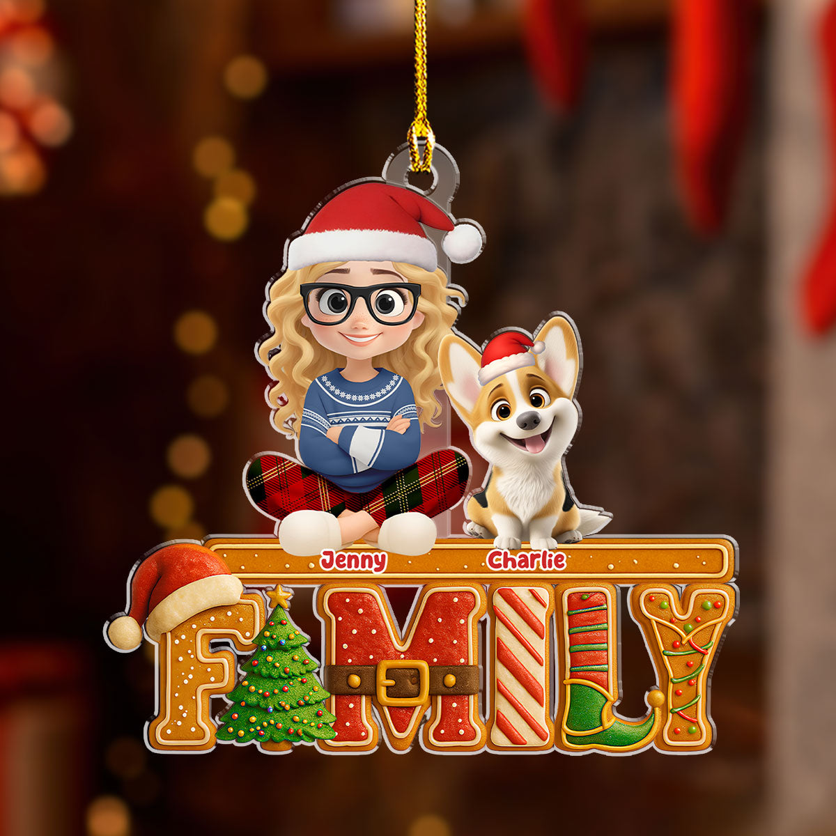 Custom Christmas Decor Home Birthday Gifts For Dog Lovers • Loved This Christmas Cake - Personalized Acrylic Ornament